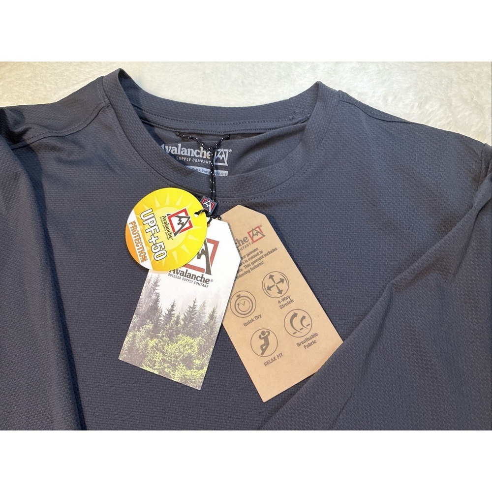 Avalanche Outdoor Supply Shirt Mens Med UPF 50 Sun Protect Back Zip Pocket